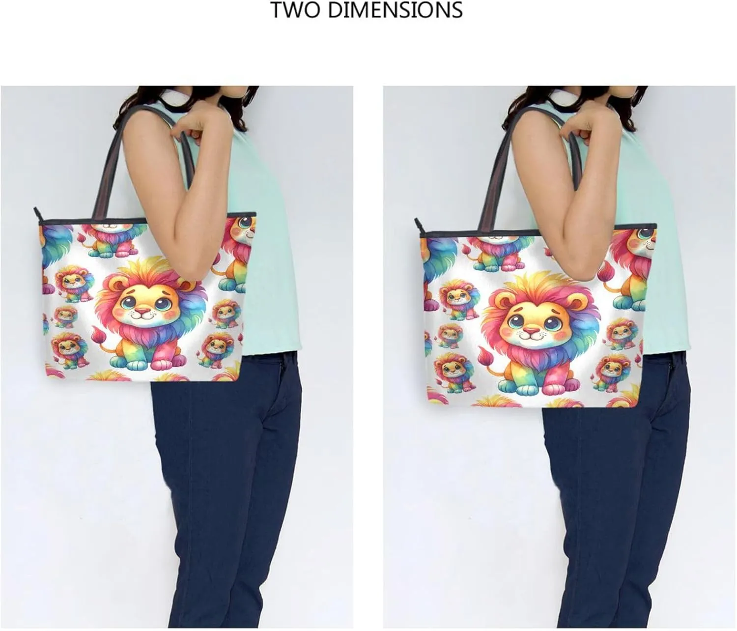 Tote Bag for Women with Zipper,Polyester Tote Purse Holiday Tote Bag Work Handbag Women Gift