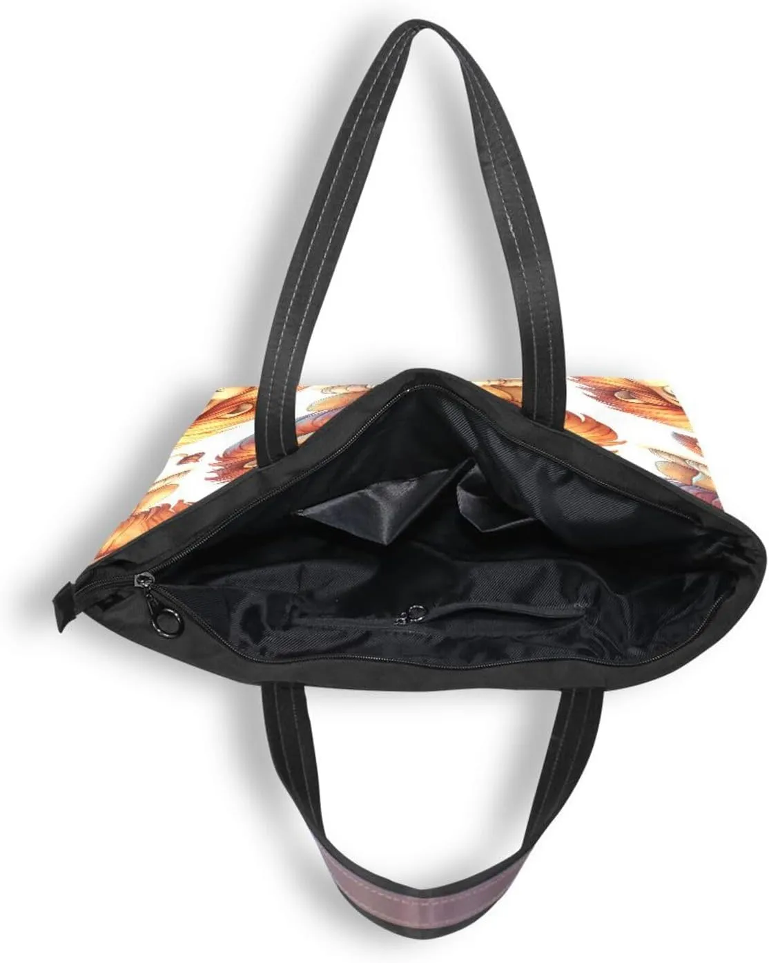 Tote Bag for Women with Zipper,Polyester Tote Purse Holiday Tote Bag Work Handbag Women Gift
