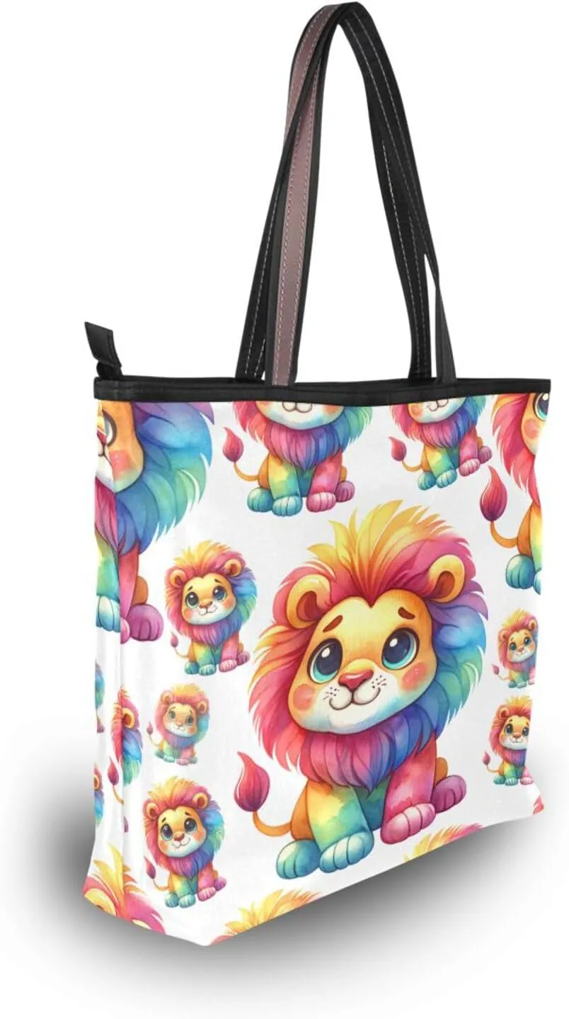 Tote Bag for Women with Zipper,Polyester Tote Purse Holiday Tote Bag Work Handbag Women Gift