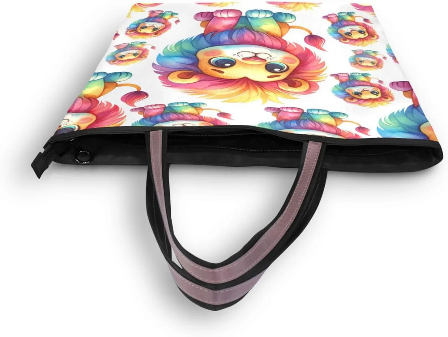 Tote Bag for Women with Zipper,Polyester Tote Purse Holiday Tote Bag Work Handbag Women Gift