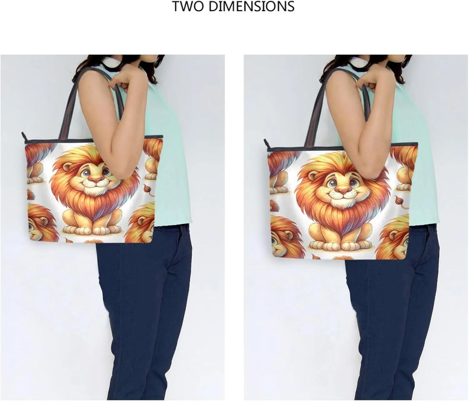 Tote Bag for Women with Zipper,Polyester Tote Purse Holiday Tote Bag Work Handbag Women Gift