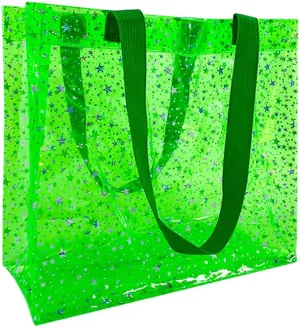 TotePrint 2PCS Clear Star Hand Bags - Versatile Waterproof, Embossed Star Work Shoulder Totes for Women