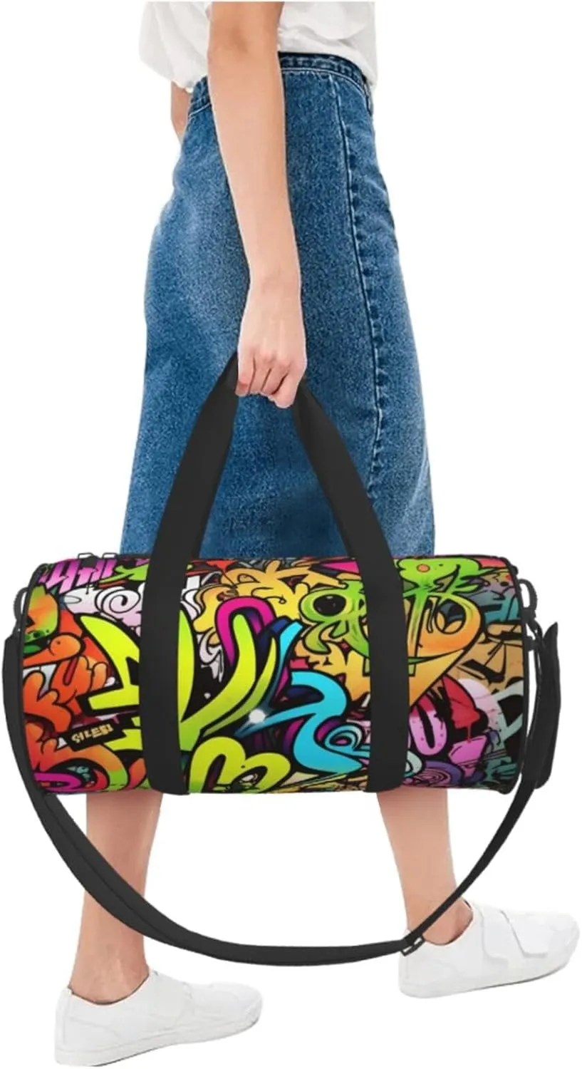 Travel Bag For Women,Graffiti Drawing Print Personal Item Duffle Bags,Weekend Travel Duffel Tote Bag,Travel Sport Gym Bag For Men,Airplane Travel Essentials For Flying