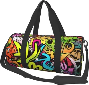 Travel Bag For Women,Graffiti Drawing Print Personal Item Duffle Bags,Weekend Travel Duffel Tote Bag,Travel Sport Gym Bag For Men,Airplane Travel Essentials For Flying