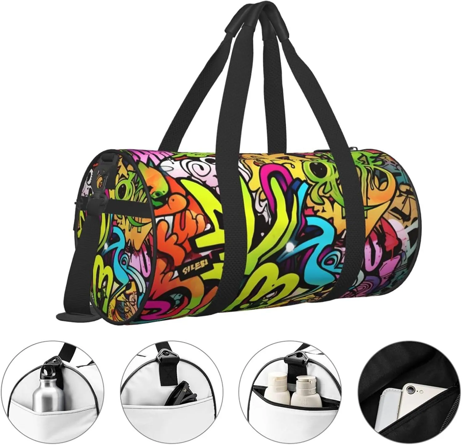 Travel Bag For Women,Graffiti Drawing Print Personal Item Duffle Bags,Weekend Travel Duffel Tote Bag,Travel Sport Gym Bag For Men,Airplane Travel Essentials For Flying