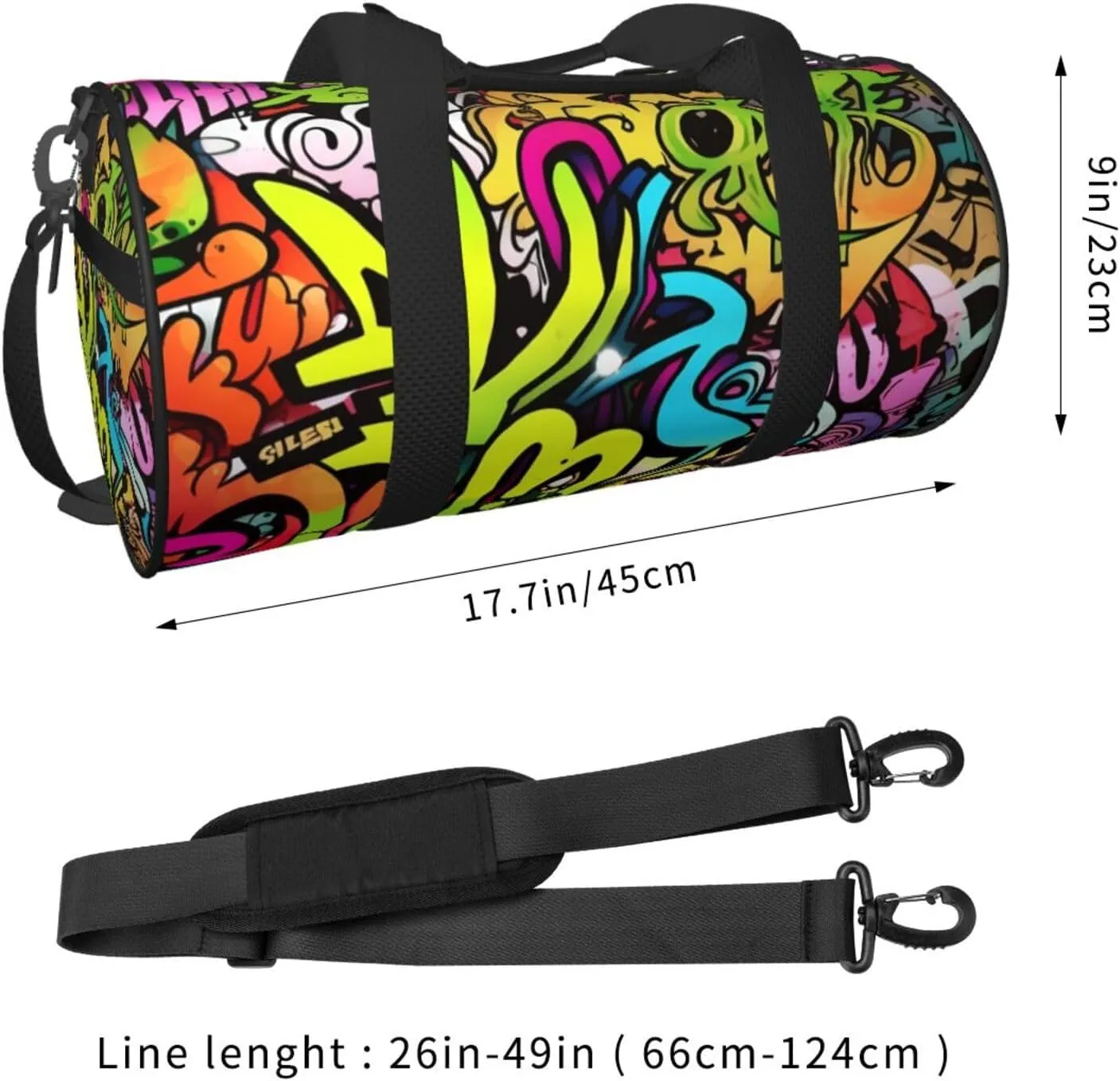 Travel Bag For Women,Graffiti Drawing Print Personal Item Duffle Bags,Weekend Travel Duffel Tote Bag,Travel Sport Gym Bag For Men,Airplane Travel Essentials For Flying