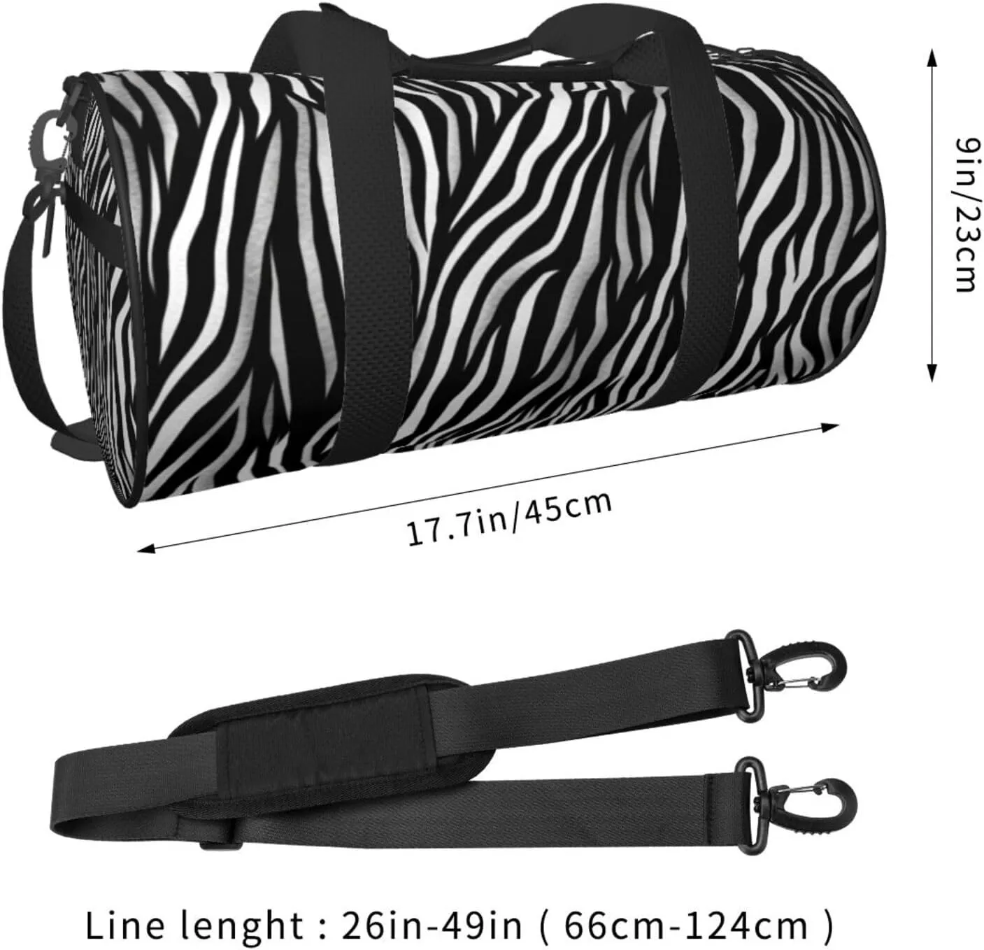 Travel Bag For Women,Zebra Print Print Personal Item Duffle Bags,Weekend Travel Duffel Tote Bag,Travel Sport Gym Bag For Men,Airplane Travel Essentials For Flying
