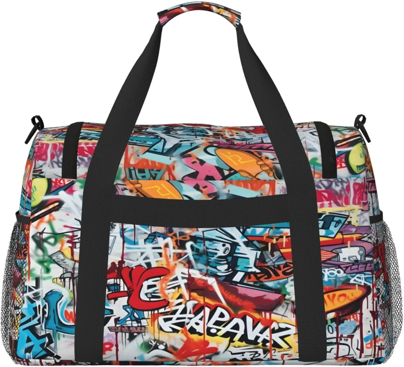 Travel Duffel Bag For Men Women, Abstract Graffiti Art Carry On Sport Gym Bag With Shoulder Strap Lightweight Waterproof Weekender Bag Overnight Bag