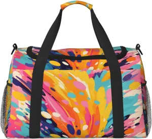 Travel Duffel Bag For Men Women, Abstract Graffiti Carry On Sport Gym Bag With Shoulder Strap Lightweight Waterproof Weekender Bag Overnight Bag