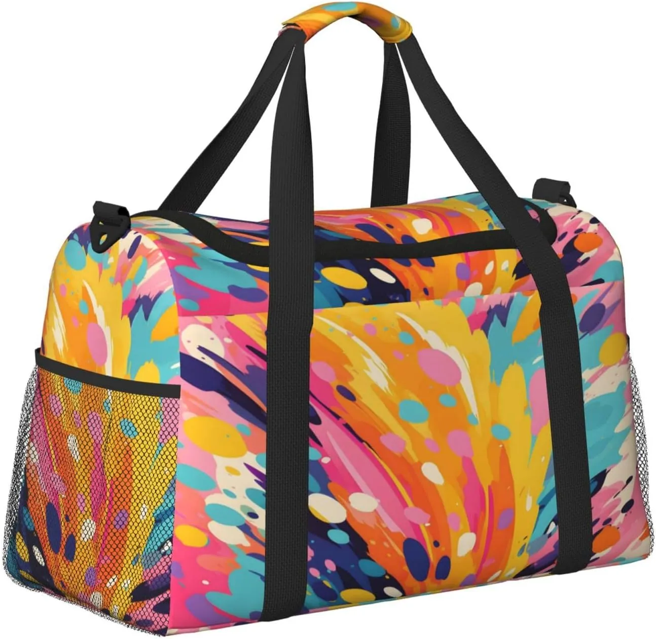 Travel Duffel Bag For Men Women, Abstract Graffiti Carry On Sport Gym Bag With Shoulder Strap Lightweight Waterproof Weekender Bag Overnight Bag