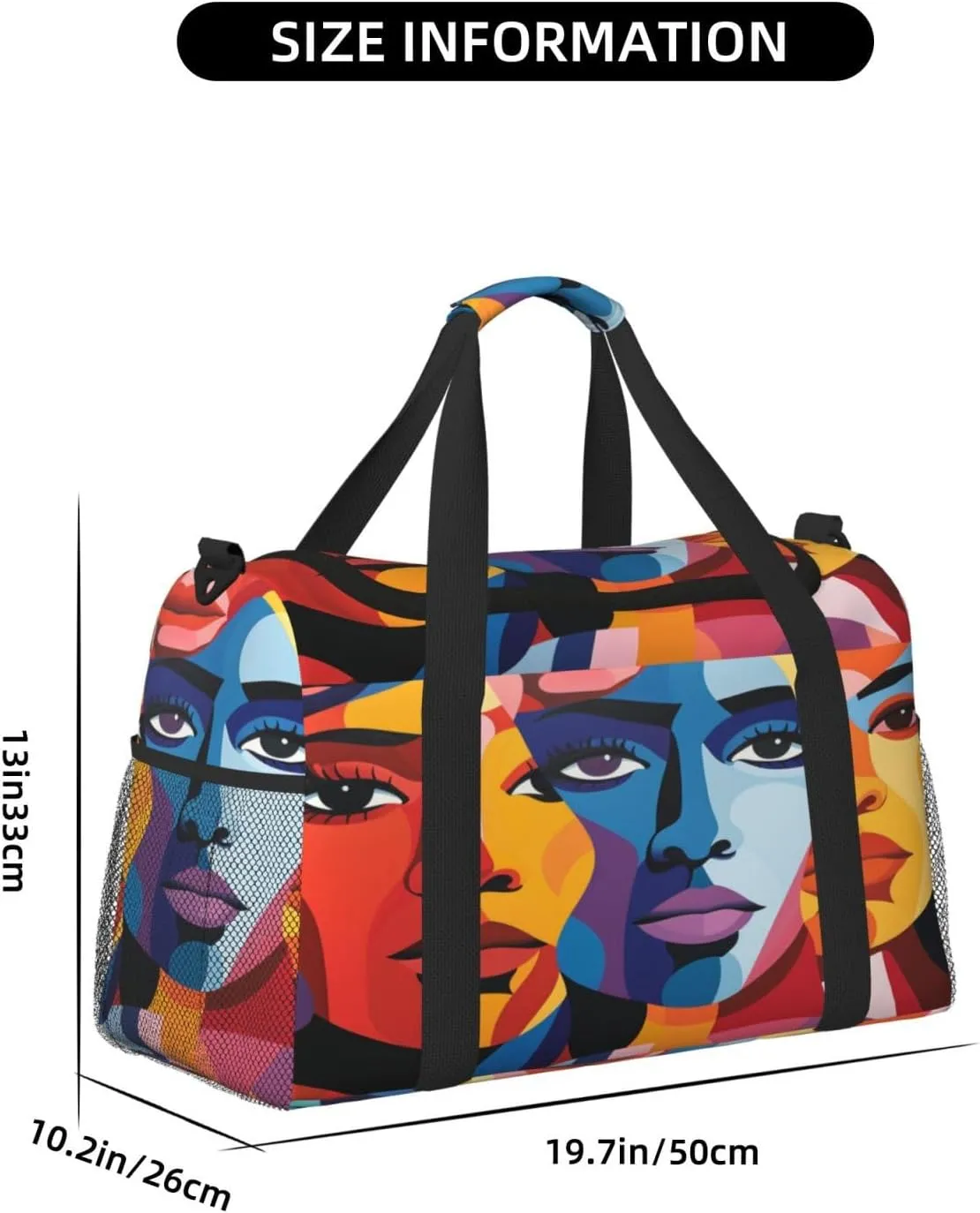 Travel Duffel Bag For Men Women, Colorful Character Graffiti Carry On Sport Gym Bag With Shoulder Strap Lightweight Waterproof Weekender Bag Overnight Bag