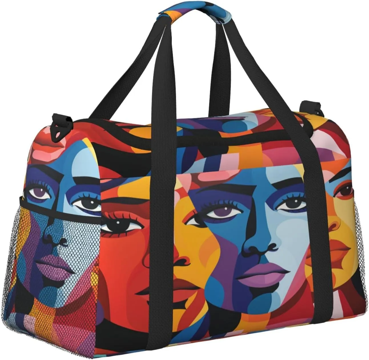 Travel Duffel Bag For Men Women, Colorful Character Graffiti Carry On Sport Gym Bag With Shoulder Strap Lightweight Waterproof Weekender Bag Overnight Bag