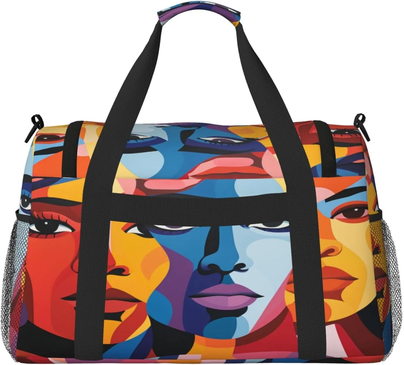 Travel Duffel Bag For Men Women, Colorful Character Graffiti Carry On Sport Gym Bag With Shoulder Strap Lightweight Waterproof Weekender Bag Overnight Bag
