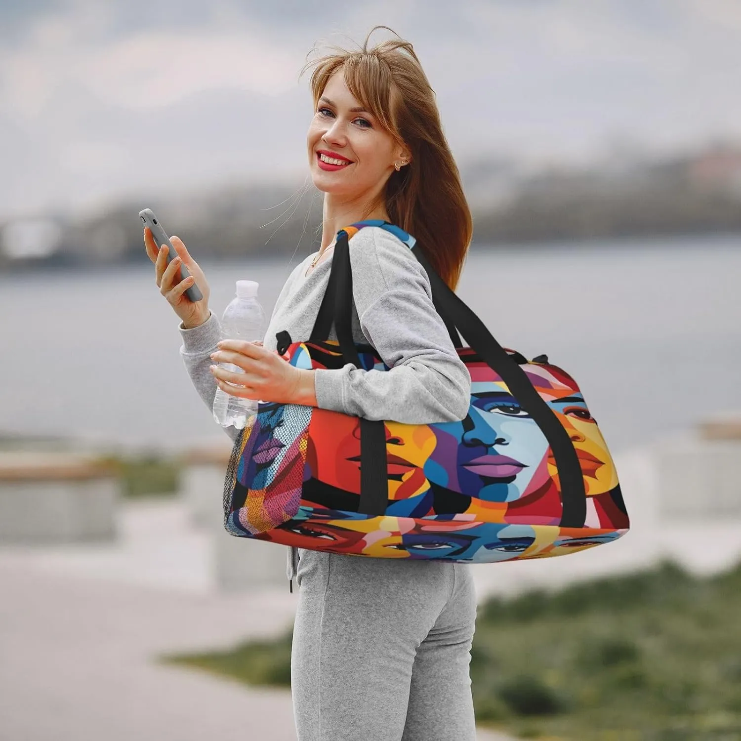 Travel Duffel Bag For Men Women, Colorful Character Graffiti Carry On Sport Gym Bag With Shoulder Strap Lightweight Waterproof Weekender Bag Overnight Bag