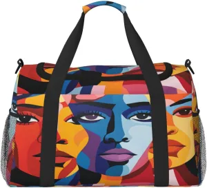 Travel Duffel Bag For Men Women, Colorful Character Graffiti Carry On Sport Gym Bag With Shoulder Strap Lightweight Waterproof Weekender Bag Overnight Bag