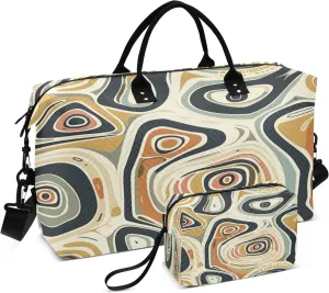 Travel Duffle Bag, Graffiti Growth Rings Gym Bag with Storage Bag Weekender Overnight Bag for Men Women Trip Sports Yoga