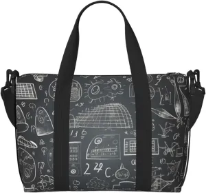 Travel Duffle Bag Math Graffiti Education Weekender Overnight Bags Luggage Bag for Women Men Waterproof Sports Gym Bag Hand Bag with Shoulder Strap