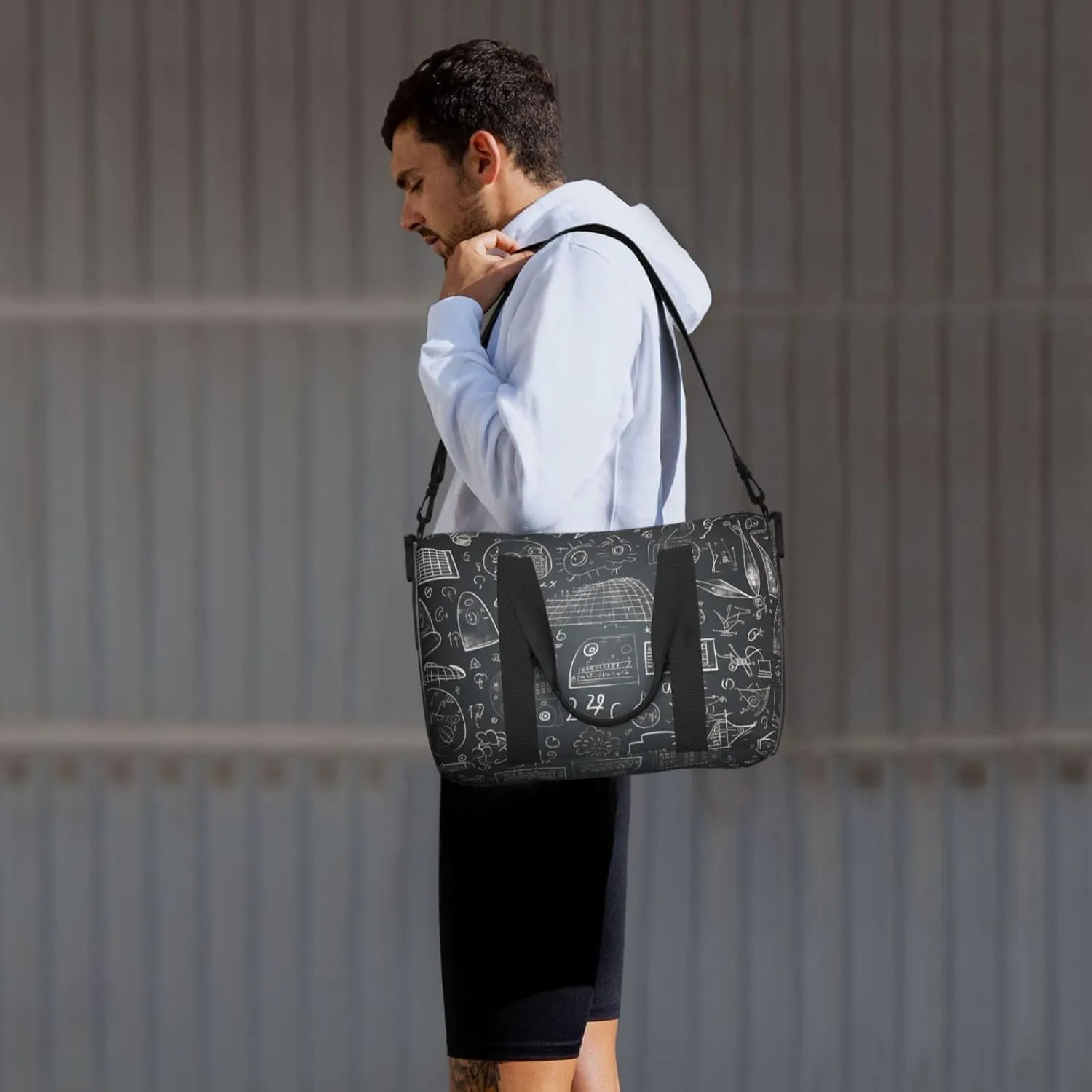 Travel Duffle Bag Math Graffiti Education Weekender Overnight Bags Luggage Bag for Women Men Waterproof Sports Gym Bag Hand Bag with Shoulder Strap