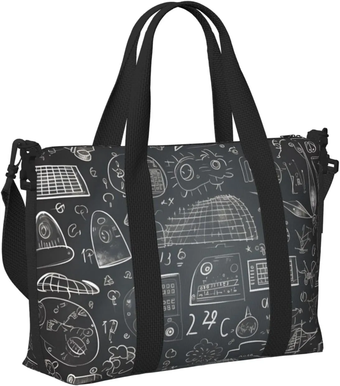 Travel Duffle Bag Math Graffiti Education Weekender Overnight Bags Luggage Bag for Women Men Waterproof Sports Gym Bag Hand Bag with Shoulder Strap