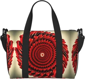 Travel Duffle Bag Weekender Bag Carry On Tote Bag Sport Gym Bag for Women Men Flower Vortex Spiral Print