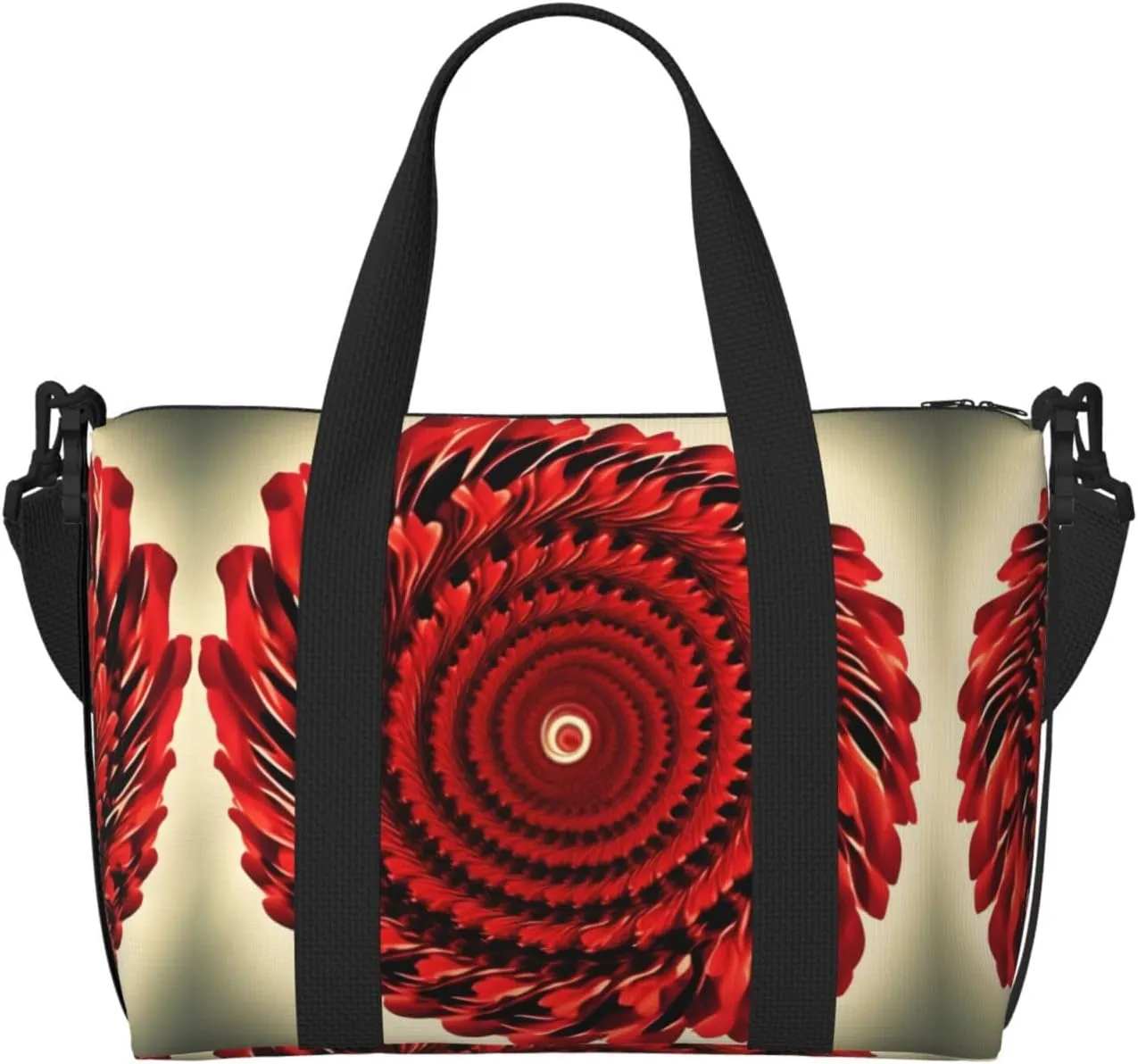 Travel Duffle Bag Weekender Bag Carry On Tote Bag Sport Gym Bag for Women Men Flower Vortex Spiral Print