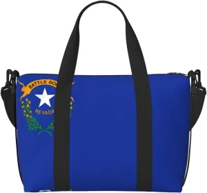 Travel Duffle Bag Weekender Bag Carry On Tote Bag Sport Gym Bag for Women Men Nevada State Flag Print