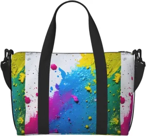 Travel Duffle Bag Weekender Bag Carry On Tote Bag Sport Gym Bag for Women Men Paint Splatter Backdrop Print