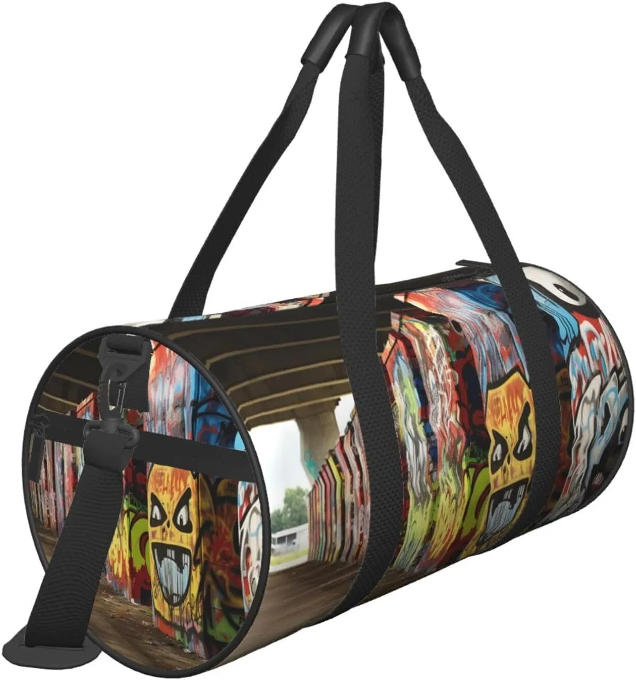 Travel Duffle Bag Weekender Bags For Men Women With Shoe Compartment Large Capacity Weekender Overnight Bag Roadside Graffiti Wall Carry On Tote Bags Sport Gym Bag For Travel Yoga