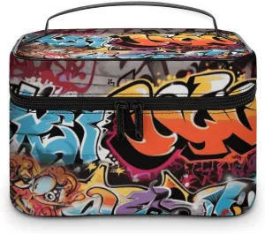 Travel Toiletry Bag for Women And Men,Graffiti Hip Hop Toiletry Organizer, Makeup Bag Travel Organizer for Shampoo,Toiletries