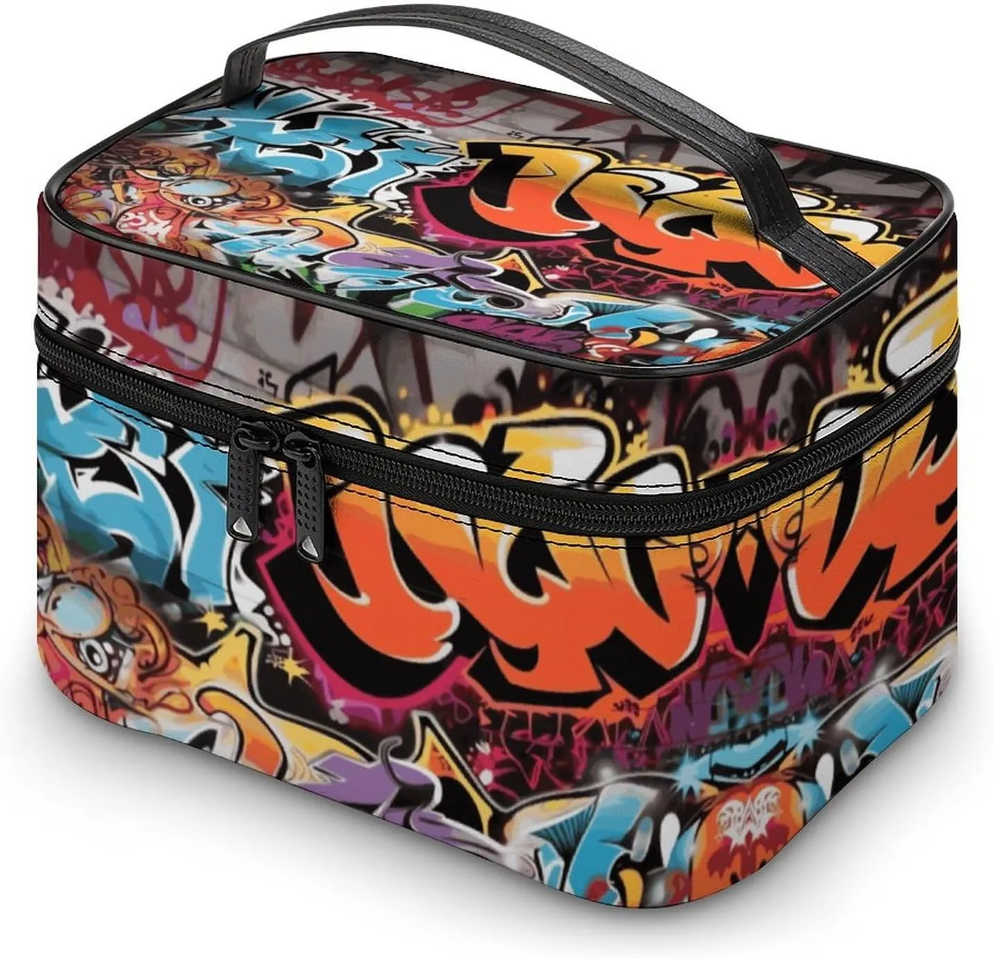 Travel Toiletry Bag for Women And Men,Graffiti Hip Hop Toiletry Organizer, Makeup Bag Travel Organizer for Shampoo,Toiletries