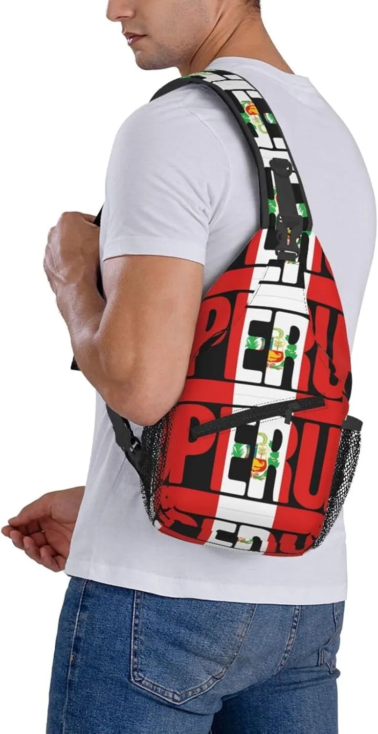 Trinidad Strong Vintage Graffiti Flag Sling Bag Adjustable Chest Bags Casual Crossbody Bag Travel Shoulder Backpack