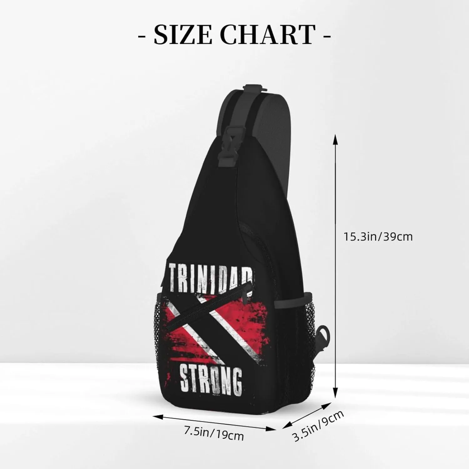 Trinidad Strong Vintage Graffiti Flag Sling Bag Adjustable Chest Bags Casual Crossbody Bag Travel Shoulder Backpack
