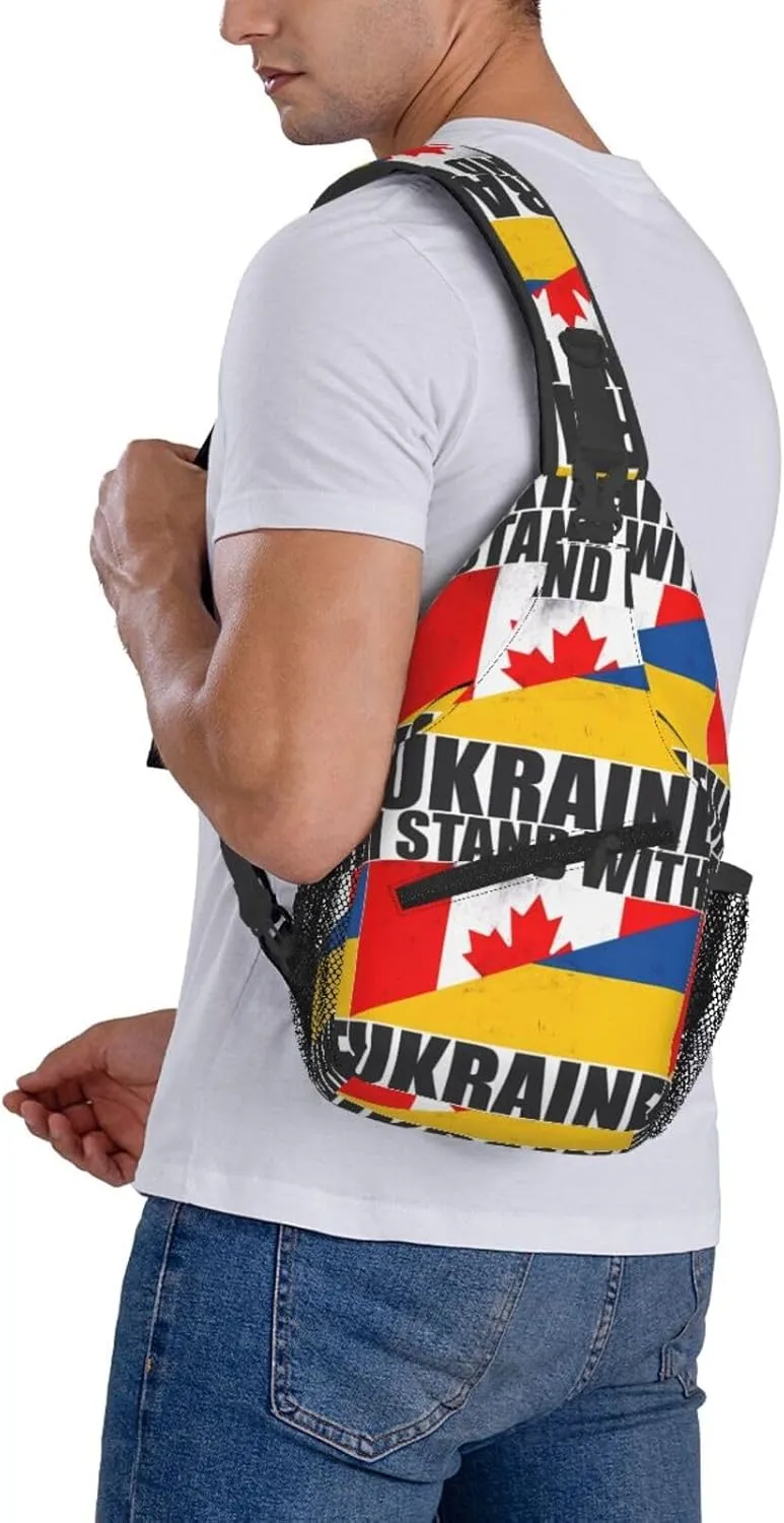 Trinidad Strong Vintage Graffiti Flag Sling Bag Adjustable Chest Bags Casual Crossbody Bag Travel Shoulder Backpack