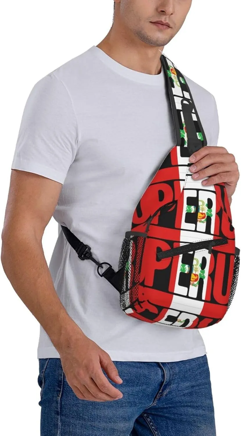 Trinidad Strong Vintage Graffiti Flag Sling Bag Adjustable Chest Bags Casual Crossbody Bag Travel Shoulder Backpack