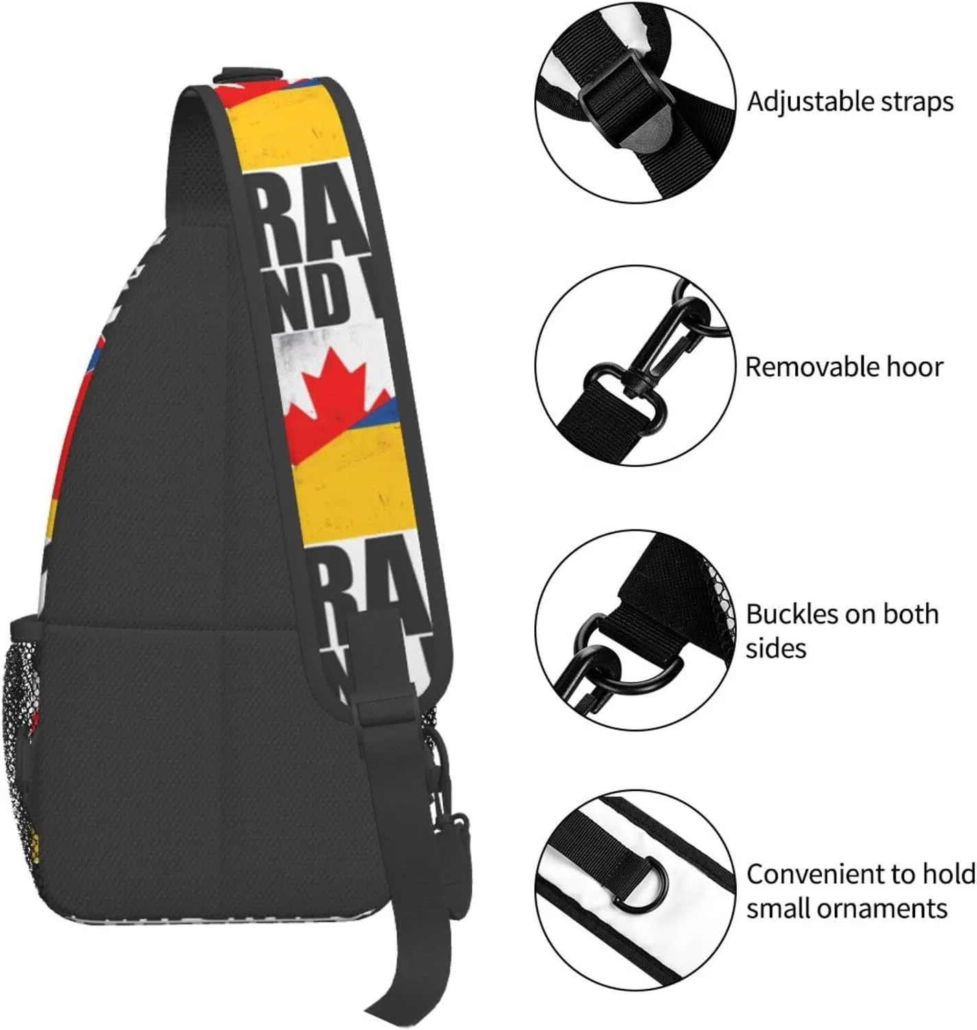 Trinidad Strong Vintage Graffiti Flag Sling Bag Adjustable Chest Bags Casual Crossbody Bag Travel Shoulder Backpack