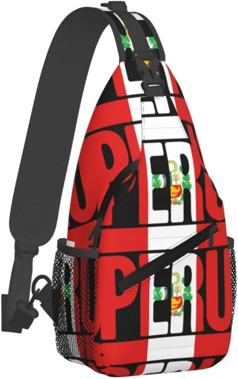 Trinidad Strong Vintage Graffiti Flag Sling Bag Adjustable Chest Bags Casual Crossbody Bag Travel Shoulder Backpack