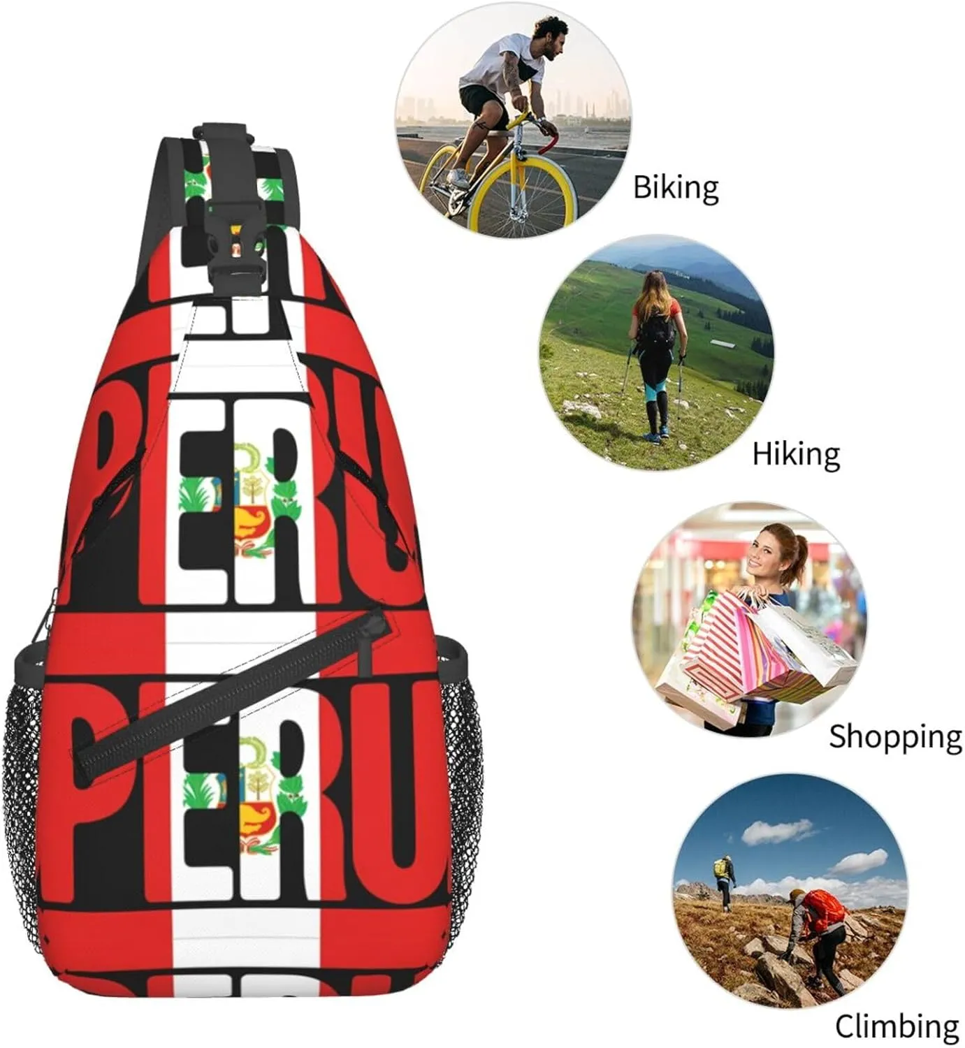 Trinidad Strong Vintage Graffiti Flag Sling Bag Adjustable Chest Bags Casual Crossbody Bag Travel Shoulder Backpack