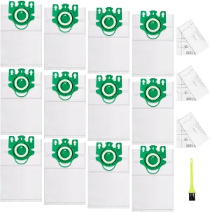 Type U 3D Airclean Vacuum Bags Compatible for Miele S7000-S7999 Upright and Dynamic U1 Series Upright AirClean 3D Efficiency 12 Packs Vacuum Cleaner Bags,3 Pre-Motor and 3 Post-Motor Filters