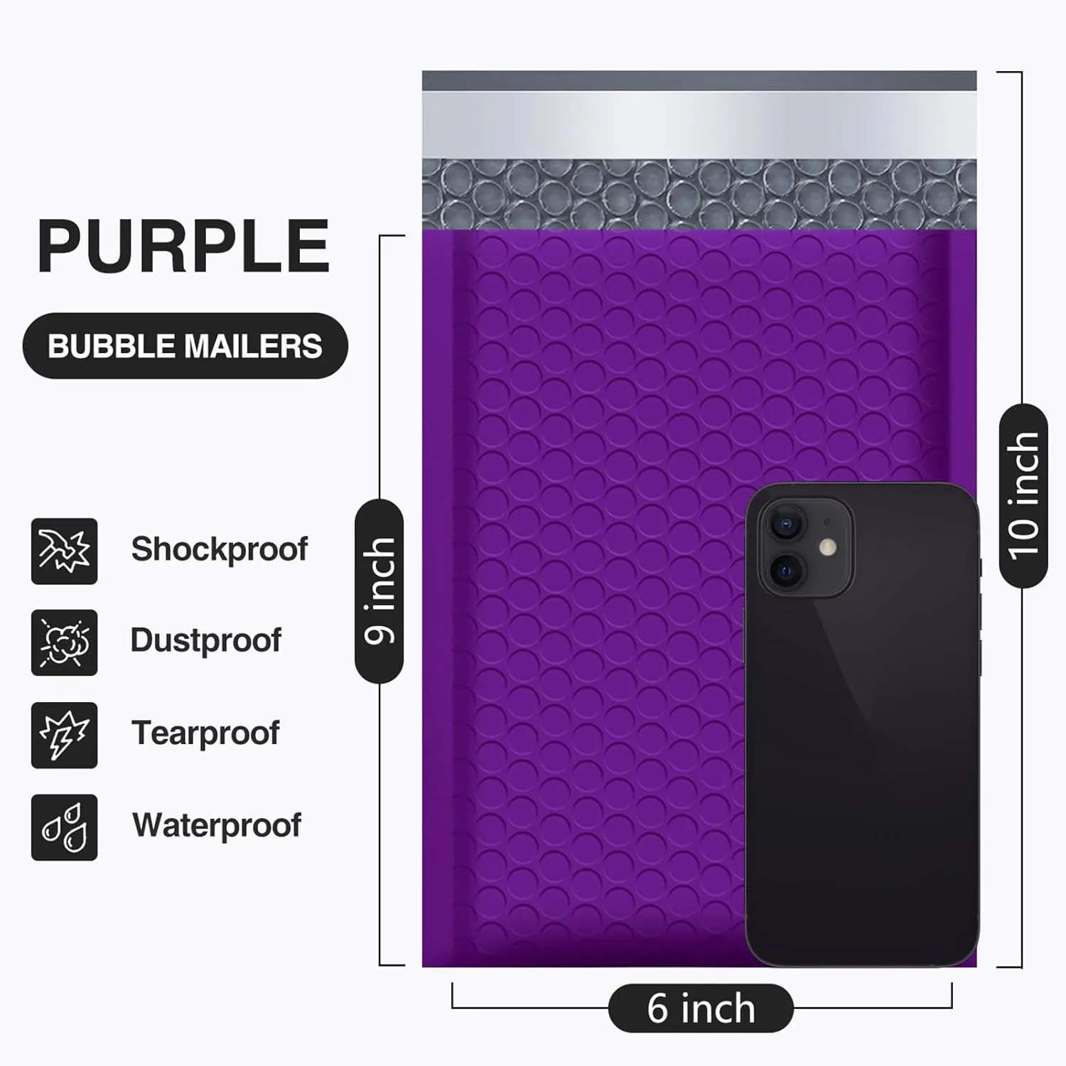 UCGOU Bubble Mailers 6x10 Inch Purple 50 Pack Poly Padded Envelopes Small Business Mailing Packages Opaque Self Seal Adhesive Waterproof Boutique Shipping Bags for Jewelry Makeup Supplies #0