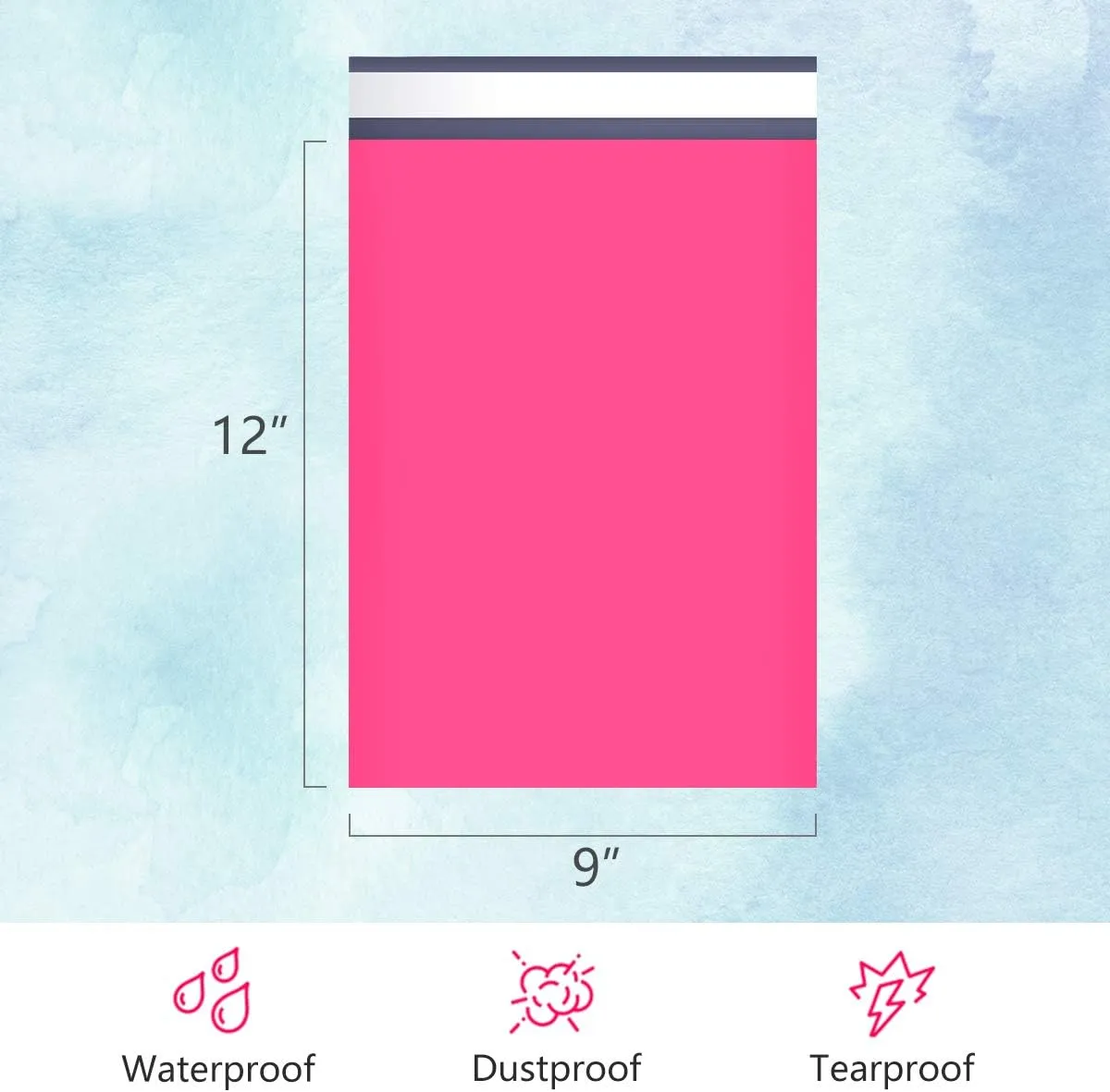 UCGOU Poly Mailers 9x12 Inch Hot Pink 200 Pack Shipping Bags #3 Strong Mailing Envelopes Boutique Packaging Postal Self Seal Adhesive Waterproof and Tear Proof Small Business for Clothes Books