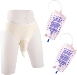 Urine Collector for Women Travel Urinals Comfortable and Breathable Hidden Type Catheter Bags Standing Use (Female-White-L)