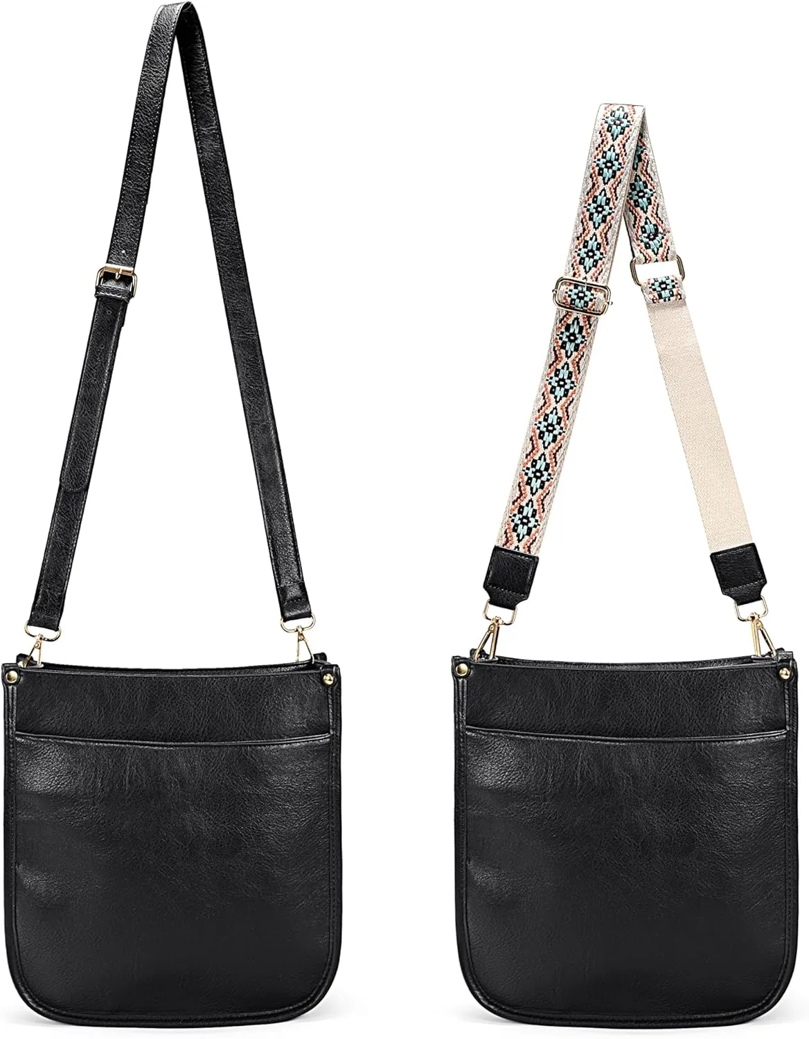 Uromee Crossbody Bags for Women Trendy Vegan Leather Multi Pocket Tassel Ladies Shoulder Handbag Purse Adjustable Strap