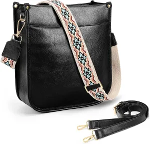 Uromee Crossbody Bags for Women Trendy Vegan Leather Multi Pocket Tassel Ladies Shoulder Handbag Purse Adjustable Strap