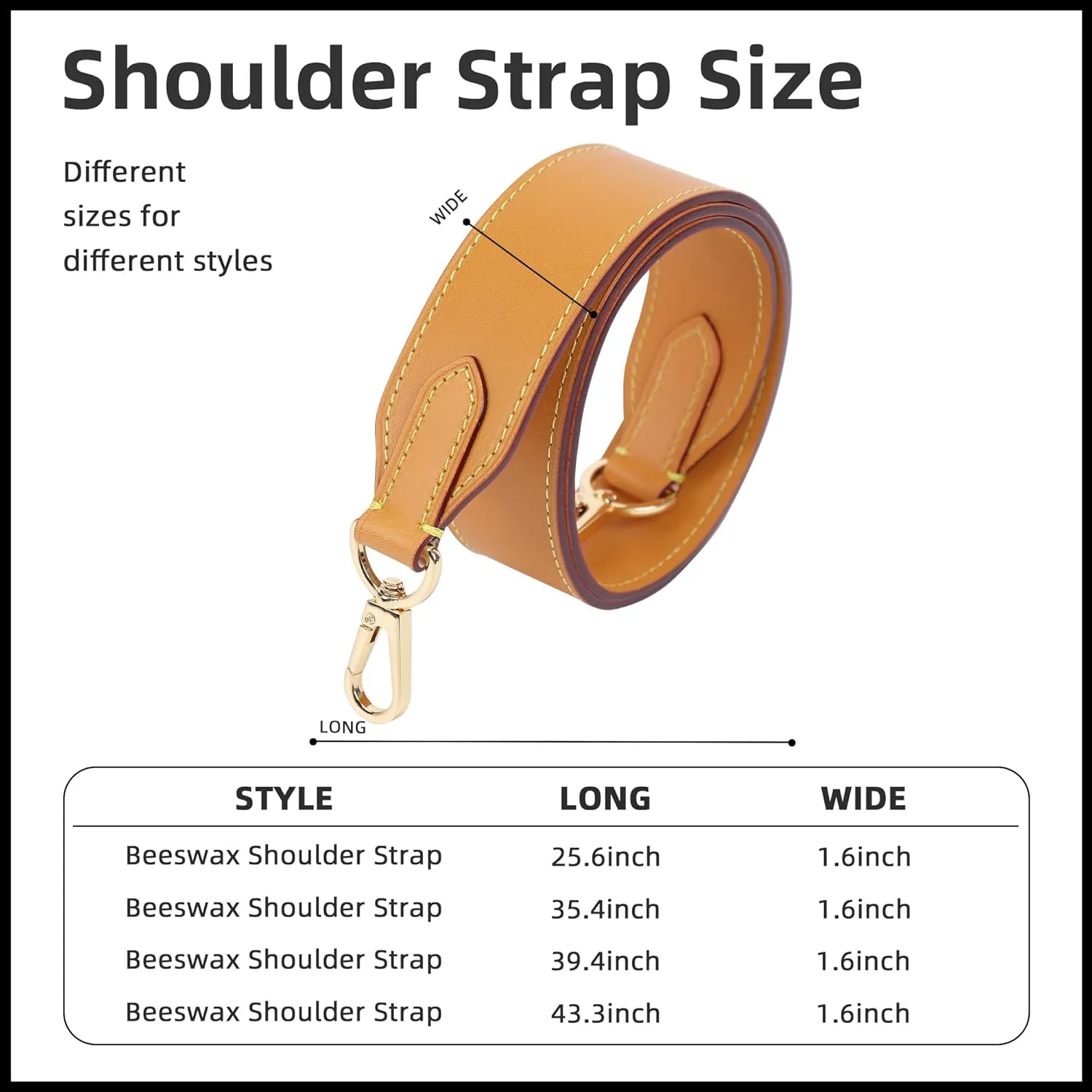 Vachetta Leather Strap for LV Neverfull Bag,Double Sided Usable Cowhide Crossbody Purse Strap for Handbag