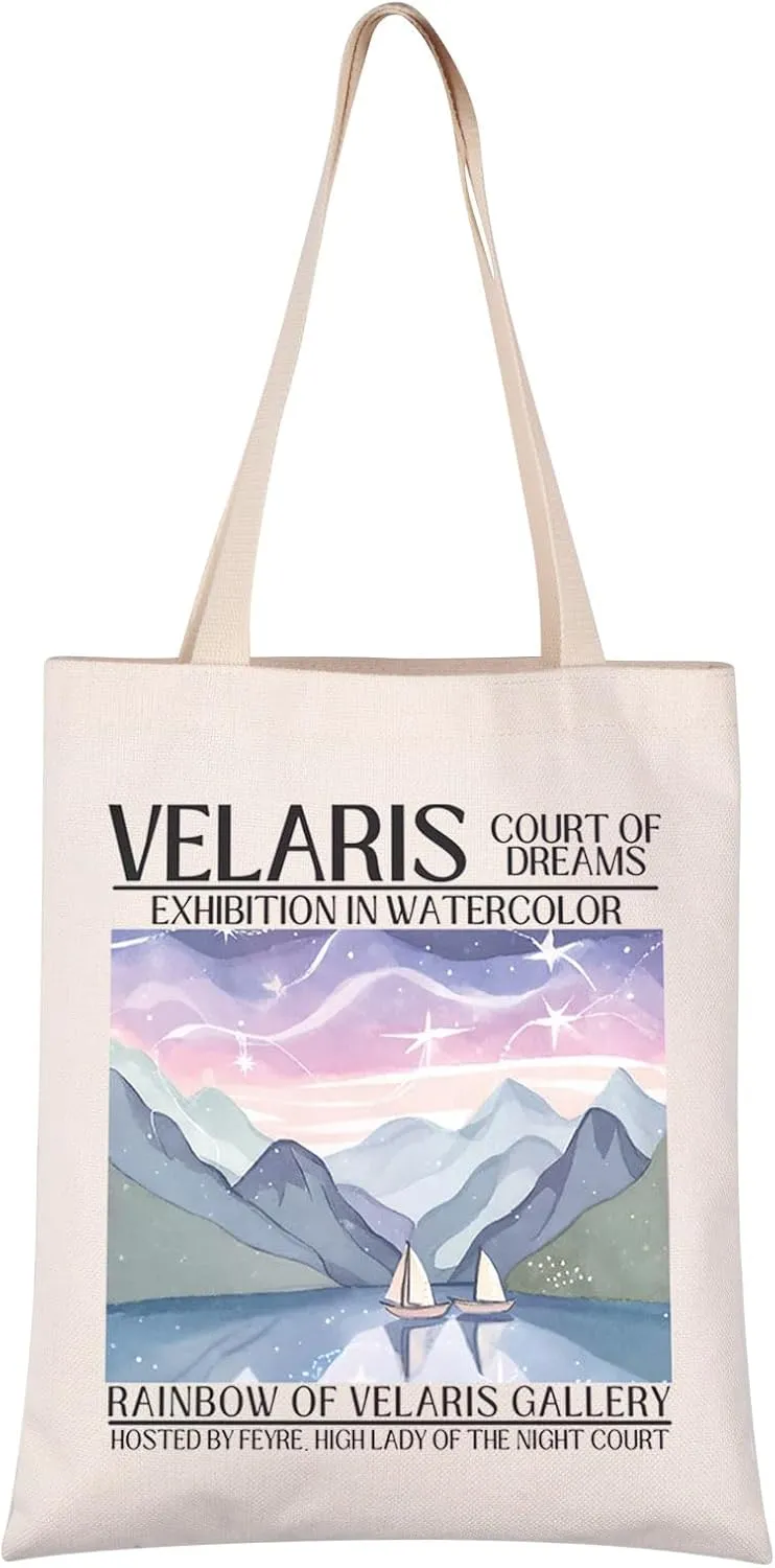 VAMSII A-C Book Inspired Shopping Bag Fantasy Novel Love gift Bookish Gift SJM Literature Gift (RAINBOW OF tote)