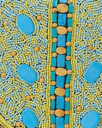 Vasant Handmade Beaded Shoulder Clutch Bag in Turquoise | Turquoise