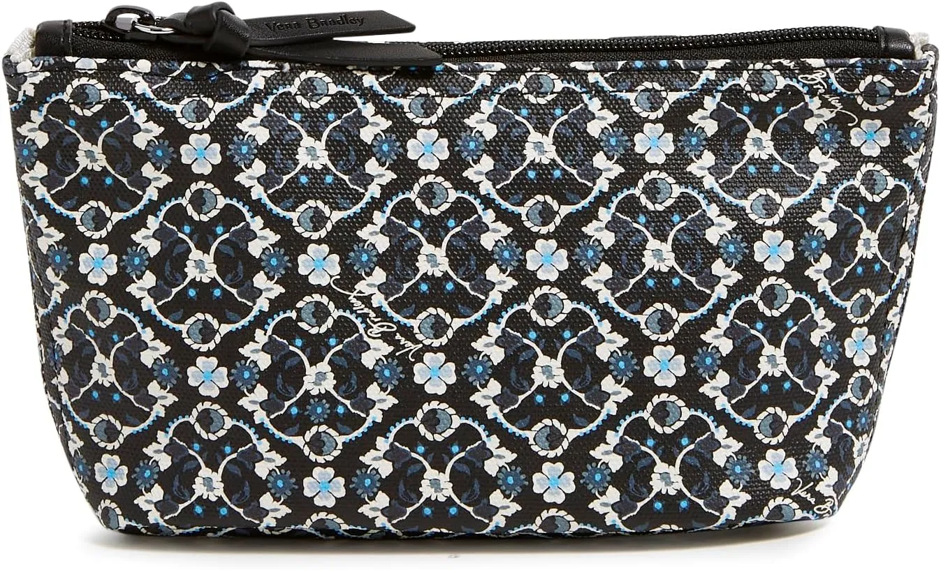 Vera Bradley Every Day Small Pouch Makeup Organizer Bag, Charcoal Vines