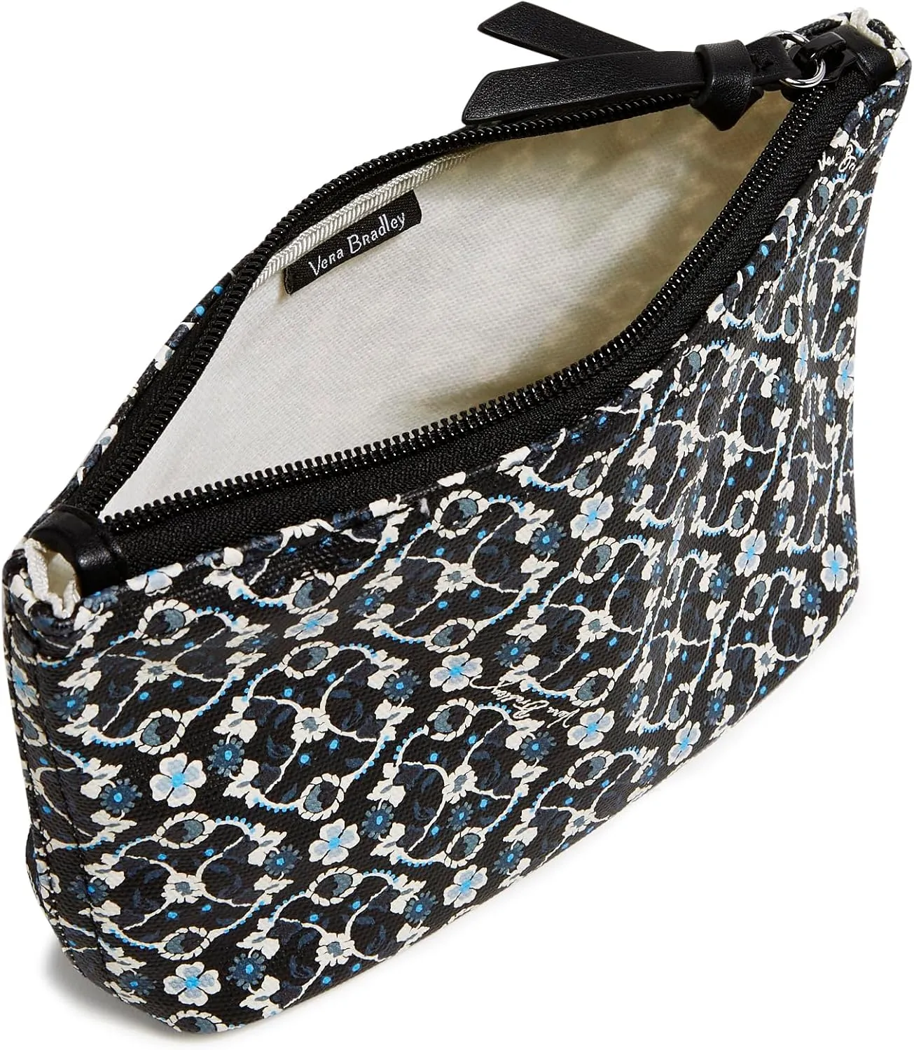 Vera Bradley Every Day Small Pouch Makeup Organizer Bag, Charcoal Vines