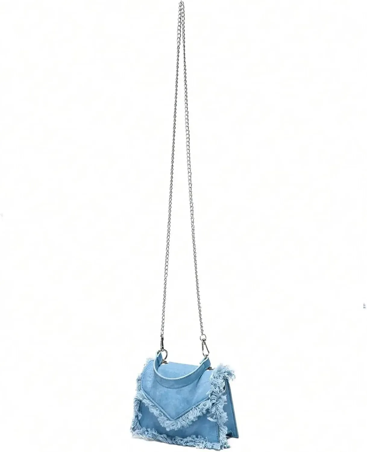 Verdusa Women Mini Top Handle Raw Trim Shoulder Bags Denim Crossbody Jean Purse