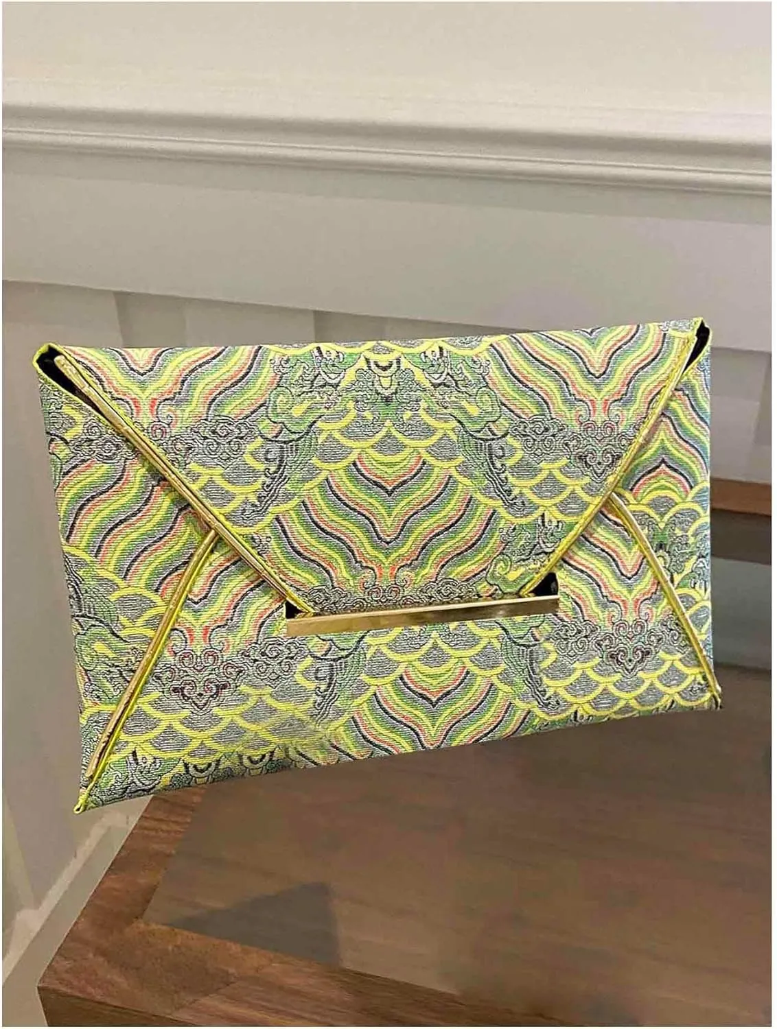 Verdusa Women's Envelope Clutch Purse Evening Bags Geo Print Flap Handbags